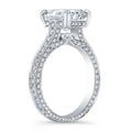 Luxury 925 Silver Wedding Ring with Radiant Cut 8A Zirconia Vintage Micro Pave Eternity Ring Diamond Inlay for Parties