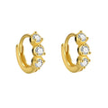 925 Sterling Silver Hoop Earrings for Women Fashionable Simple Shiny Zircon Elegant Chic for Everyday Life Weddings Gold Gifts