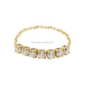 18K Real Gold Ring Women's Jewelry Gift Zircon Stone Wholesale High Fashion Engagement Bands or Rings Yellow Gold Trendy 2 Pcs
