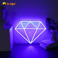Neon Sign Custom Diamond Neon Sign Gem Shape LED Neon Light Crystal Wall Decor Aesthetic Neon Letters Neon Sign Custom logo