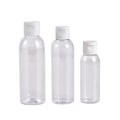 Custom Clear Travel Size Toiletries Containers 50ml 100ml 120ml 250ml Boston Round Bottles with Flip Top Cap Reusable