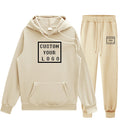 Wholesale Fall Casual Fleece Oversized Unisex Men's Hoodie Long Sleeve Suit Jogging Men's Sweatshirt 2 Sets Men's Wear