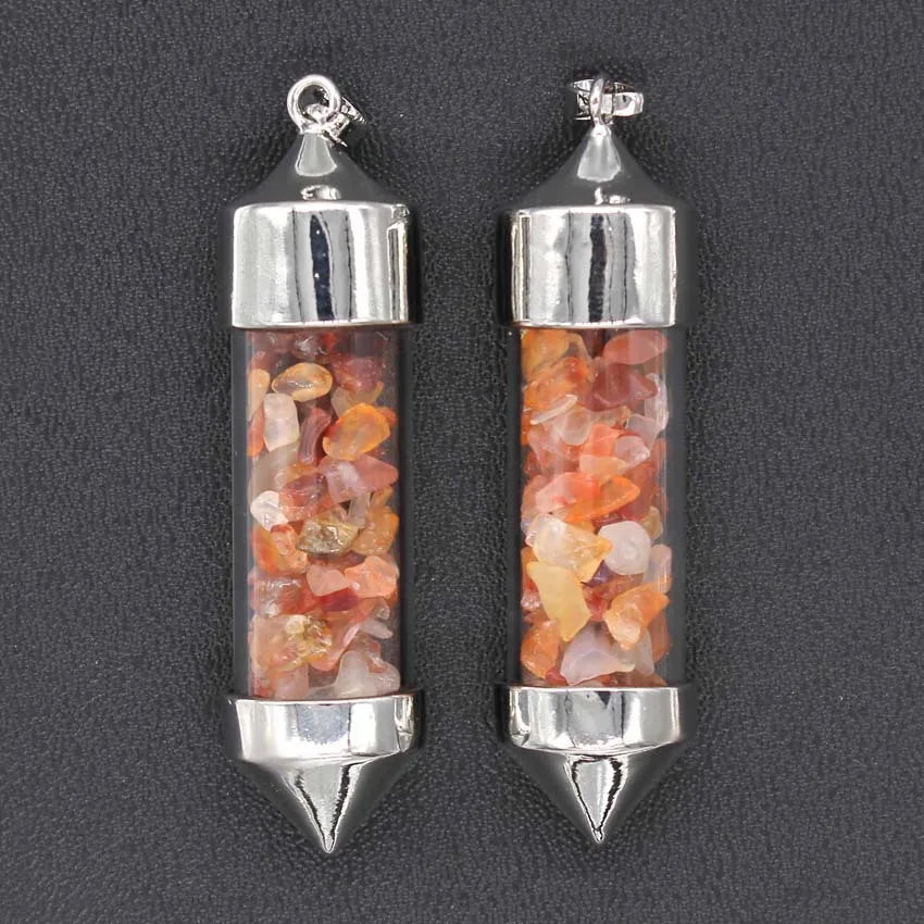 DIY New products accessories natural crystal gravel bullet-shaped drifting bottle pendulum