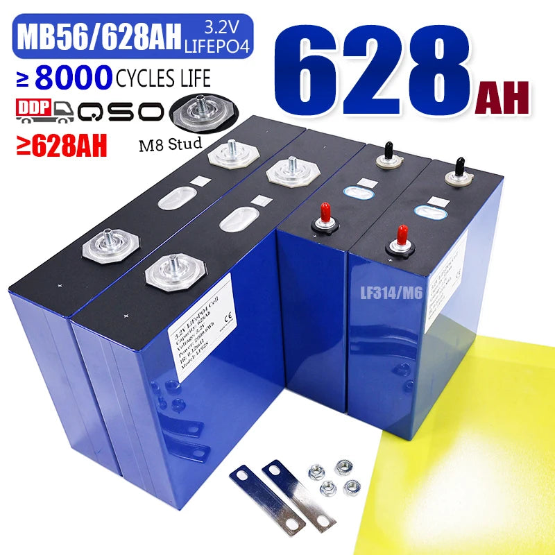 QSO Lifepo4 MB56 680Ah 660Ah Evemb56/Rept 565Ah Emb56 M56 625Ah Lf628 628 Ah Lifepo 4 3.2V Mb50 MB65 MB56 628Ah Lifepo4 Battery