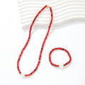Bohemian Shell Beads Bracelet Necklace Jewelry Set Pink Grey White Imitation Pearl Women's Necklace Choker Jewelry Set