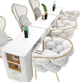 Modern Luxury Double-Seat Nail Desk Table Nail Salon Furniture in Metal for Workshops