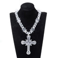 Necklace Ins Personality Retro Cross Pearl Pendant Accessories Hip Hop Wild Necklace