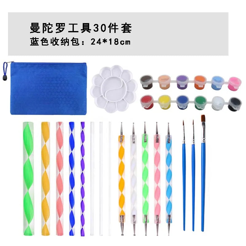 Xin Bowen Clay Tools Popular Hot 30pcs Set Brush Paint Plate Painting Tool Template Arts Drawing Mandala Dot Panting Kit