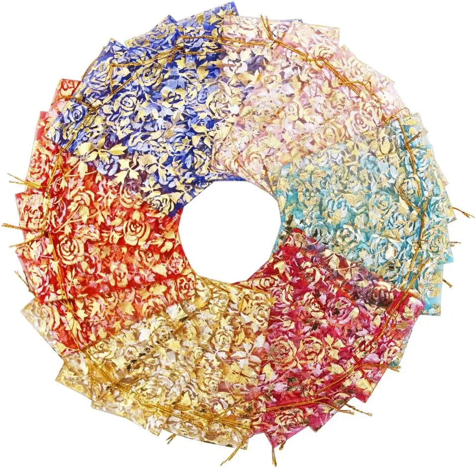 Sheer Organza Bags 20*30cm Big Size Mesh Bags Candy Rose Drawstring Pouches Wedding Favor Gift Bags Business Display Sachets