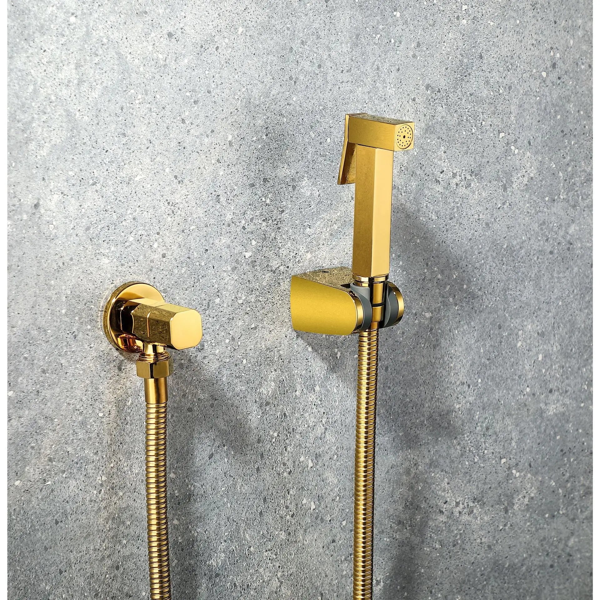 Brass Modern Wall-Mounted Toilet Set Booster Nozzle with Angle Valve Bidet Sprayer Vertical Spray Shower Sprayer for Bathroom