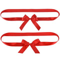Customized Polyester Satin Pre Tied Bow With Elastic Band Loops for Gift Wrapping