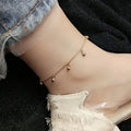 Summer Beach PVD Plating Stainless Steel Link Chain Ball Charms Bracelet Anklet