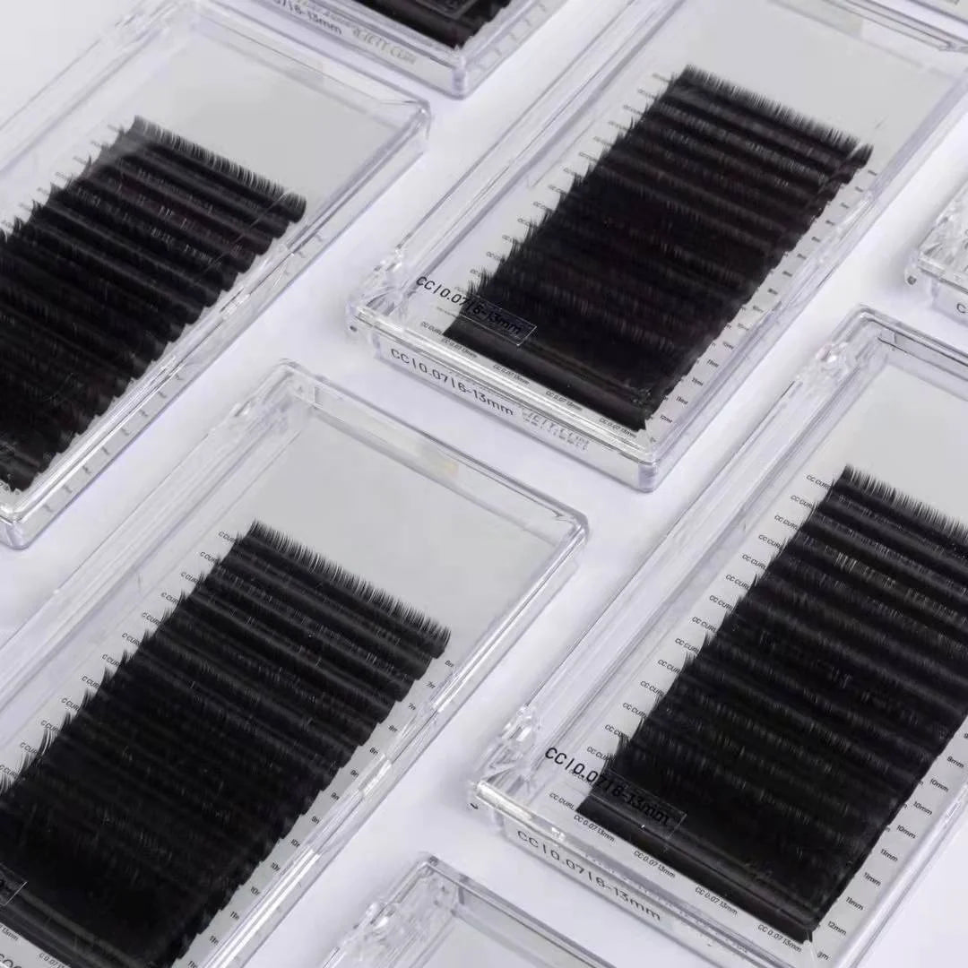 Individual Eyelash Extensions 0.03 0.05 0.07 0.15 0.20 mm Korean PBT Natural Long Russian Volume Easy Fan Private Label