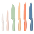 Stellar New 6-Piece Stainless Steel Chef Knife Set Non-Stick Coating Colorful PP Handles 3Cr13 Blades Ambidextrous Design Modern