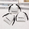 White Reusable Twill Cotton Storage Bag Custom Printed Logo Cotton Drawstring Pouch for Bluetooth Headset Charger