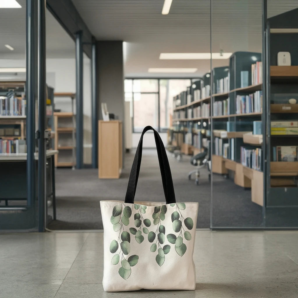 New Arrival Women's Cotton Canvas Tote Bag Eco-Friendly Custom Logo Ins Printed Fashionable Strong Cheap Reusable Shopping Bags