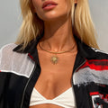 Vintage Design Metal Face Sun Pendant Choker Necklace for Women Trendy Lady Street Wear in Neck Accessories Fashion Jewelry Gift
