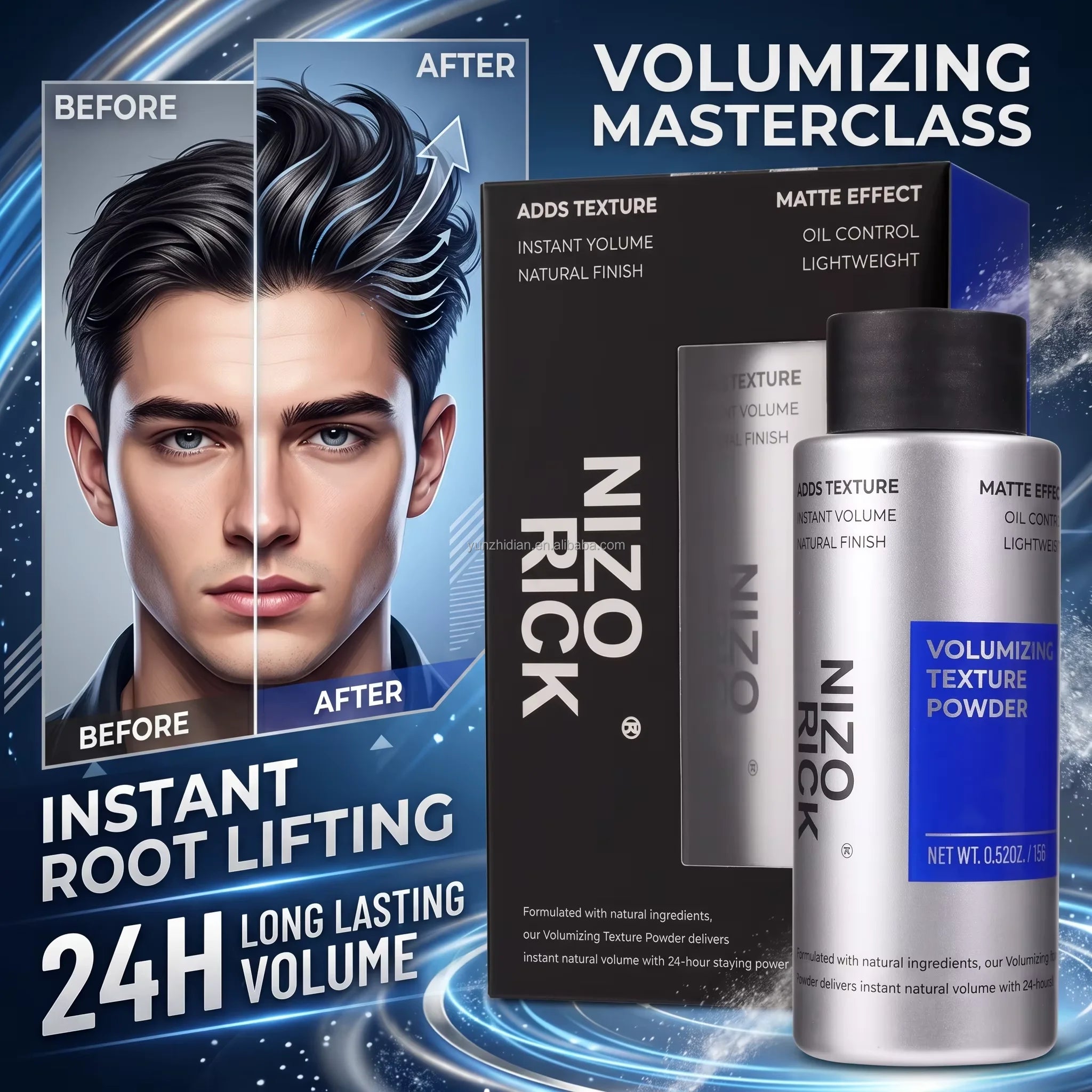 Private Label 15g Hair Volumizing Powder Men Matte Finish Instant Texture Styling Powder Oil Control Fluffy Root Lift Booster