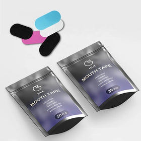2026 HLK Snoring Mouthtape Black Hostage Cotton Sleep Strips Patch Mouth Tape for Sleeping