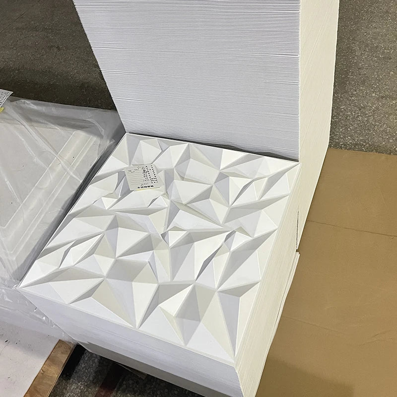 Popular Waterproof Indoor 3d Wall Panels Wall Tiles Pvc White Decorative Wallpaper and 3d Gym Modern Heat Insulation Panel MegaBDM