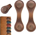 RTS Genuine Leather Magnetic Bookmark Retro Crazy Horse Cowhide Book Page Markers Classic Bookmark Clips for Book Lovers