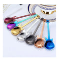 Creative Stainless Steel Metal Rainbow Guitar Shaped Spoon Coffee Tea Spoon