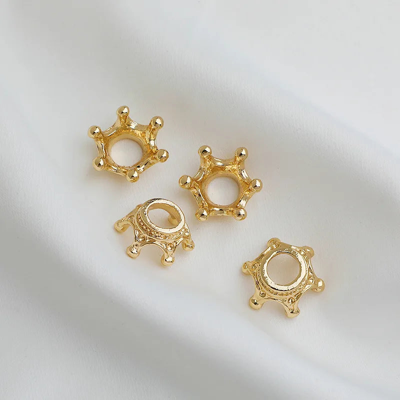 Creative 16*5.8mm 18k Gold Plated Crown Spacer Beads Beautiful European Charm DIY Jewelry Beads and Charms