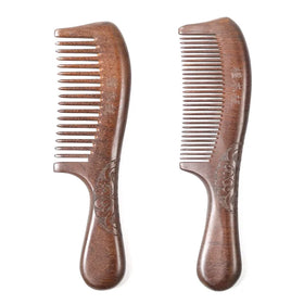 7 Styles Hot Sell Sandalwood Hair Comb No Static Handmade Wide Tooth Comb Scent Natural Wooden Detangling Comb Detangler