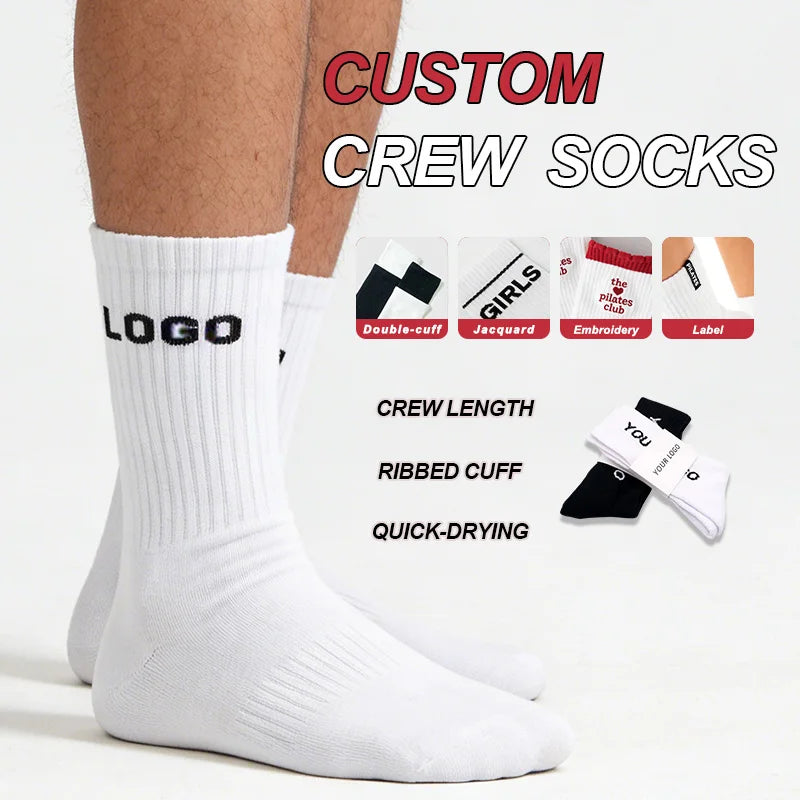 Breathable Compression Transparent Crew Socks with Cuff Logo Free Samples & Custom Packaging for Trade