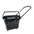 RH-BPR60A   620*430*470mm  60L High Quality Plastic Rolling Trolley Basket Supermarket Shopping Basket Trolley