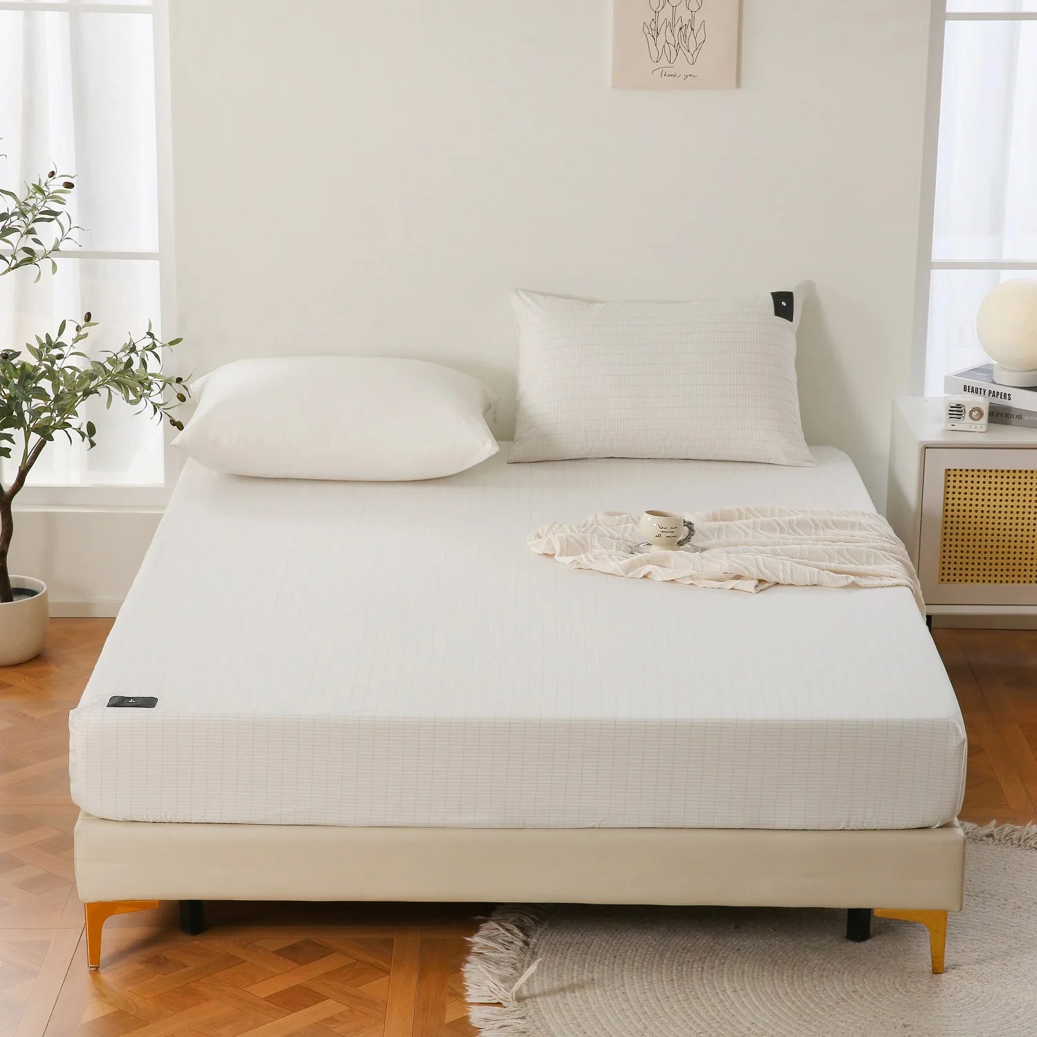 UrGarding Esd Earthing Bed Fitted Sheet for king Size Bed Ground Sleep Fitted Sheet Made with Silver Coated Conductive Fiber
