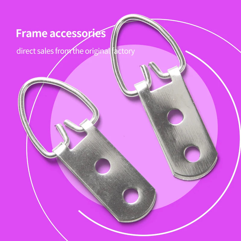 TS-K009 Iron Zinc Finish Double Holes Thick Wire Picture Frame D-Ring Hanger 200PACK