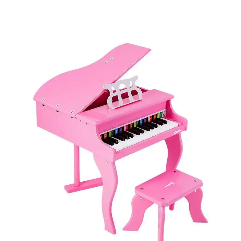 Children Wooden Pink 30 Key Mini Percussion Musical Instrument Piano Educational Learning Gift Toys for Kids Boys and Girls