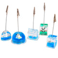 Cube Plastic Desk School Supplies Floating Name Card Liquid Memo Clip Holder