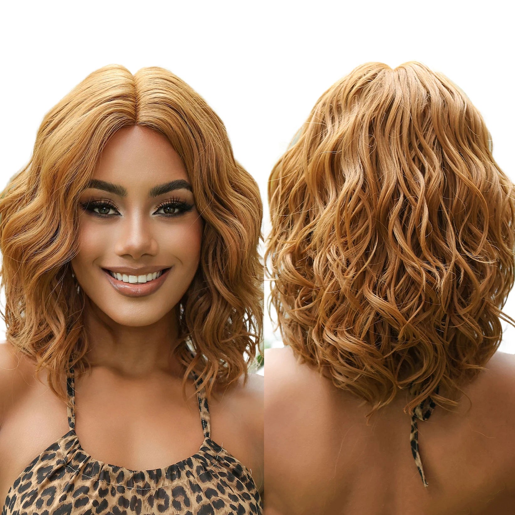 Future Chemical Fiber Light Brown Bronde Wigs for Black Women T Part Lace Frontal Wigs Middle Part Hair Heat Resistant Fiber