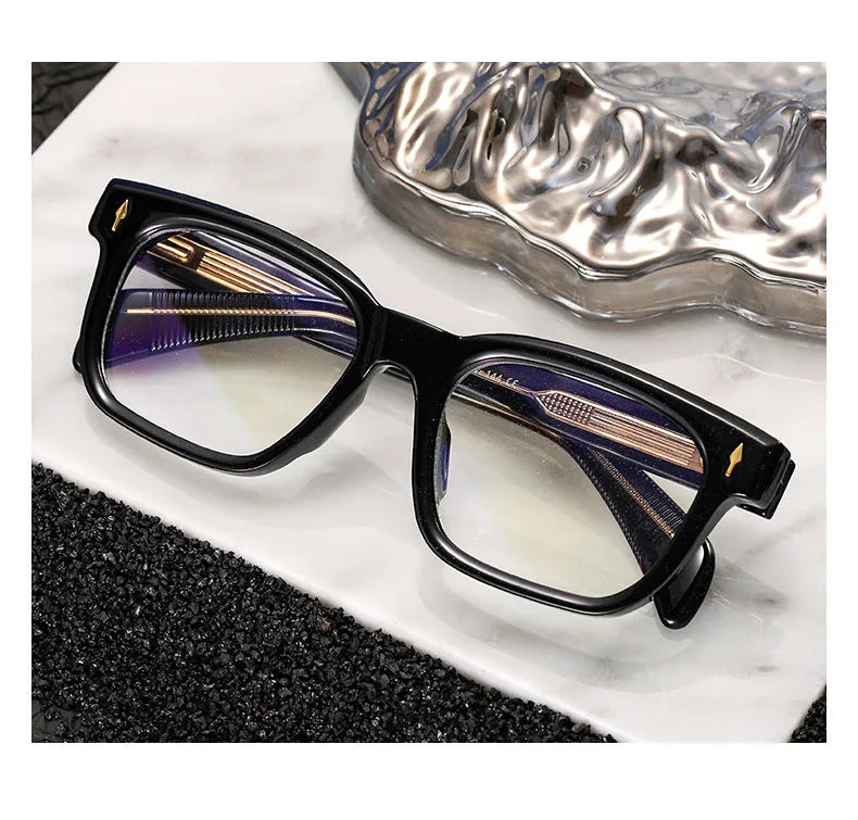 New Custom Logo Trendy Glasses Tr90 Eyewear Anti Blue Light Filter Unique Eye Square Frame Big Size Glasses for Man