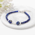 Dainty Natural Lapis Lazuli India Agate Stone Bracelet Pearl Charm Adjustable Yoga Healing Meditation Beaded Bracelet for Women