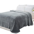 Polyester Cheap Custom Fleece Grey Lightweight Plush Fuzzy Cozy Soft Wholesale Plush Throw Blankets