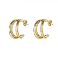 Hot Selling Jewelry Stainless Steel Irregular Hoop Stud Earrings for Women