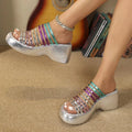 BUSY GIRL MKD21 2025 Custom Sliver Wedge Sandals for Women Slip-On Closure Breathable Platform Fashion Sandals