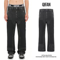Custom 100% Cotton Spliced Wash Heavy Canvas Flare Pants for Men