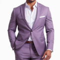 Light Purple Casual Suits Men's Business Blazer Jacket Pants 2 Pieces Set Wedding Party Mens Suits Tailor Made Groom Tuxedos