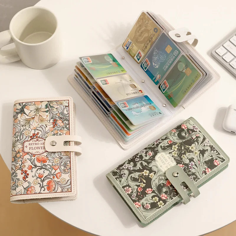 2025 Women's Large Capacity Card Holder Fashionable Multi-Card Slot ID Storage Bag Metallic PU Personalized Bank Card Holder