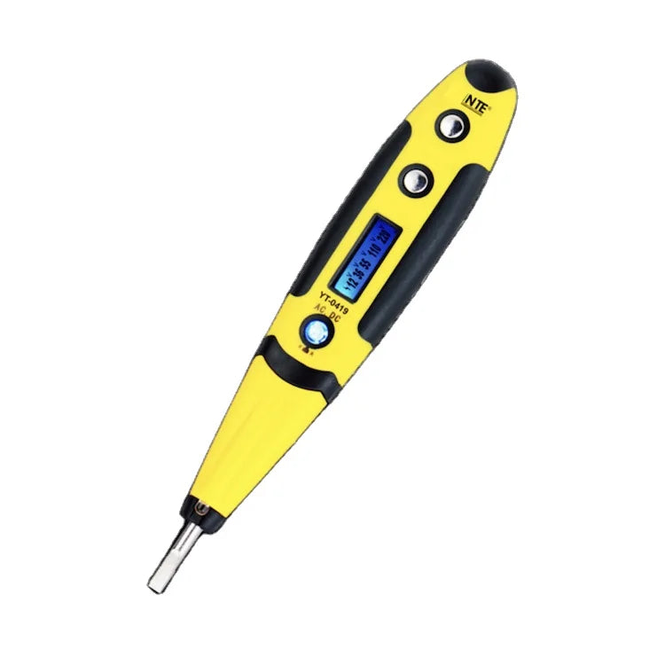 Professional Electrical Test Pen Electroprobe Digital Display Chrome DIY Slotted Screwdriver Testing Pencil OEM Customizable