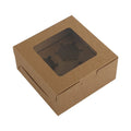 Elegant Paper Craft Packing Box with Windows for 4pcs Muffin or Cup Cake and Custom Package Boxes