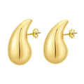 Europe and the United States Hollow Drop Earrings 18K Gold Titanium Steel Smooth Light Earrings