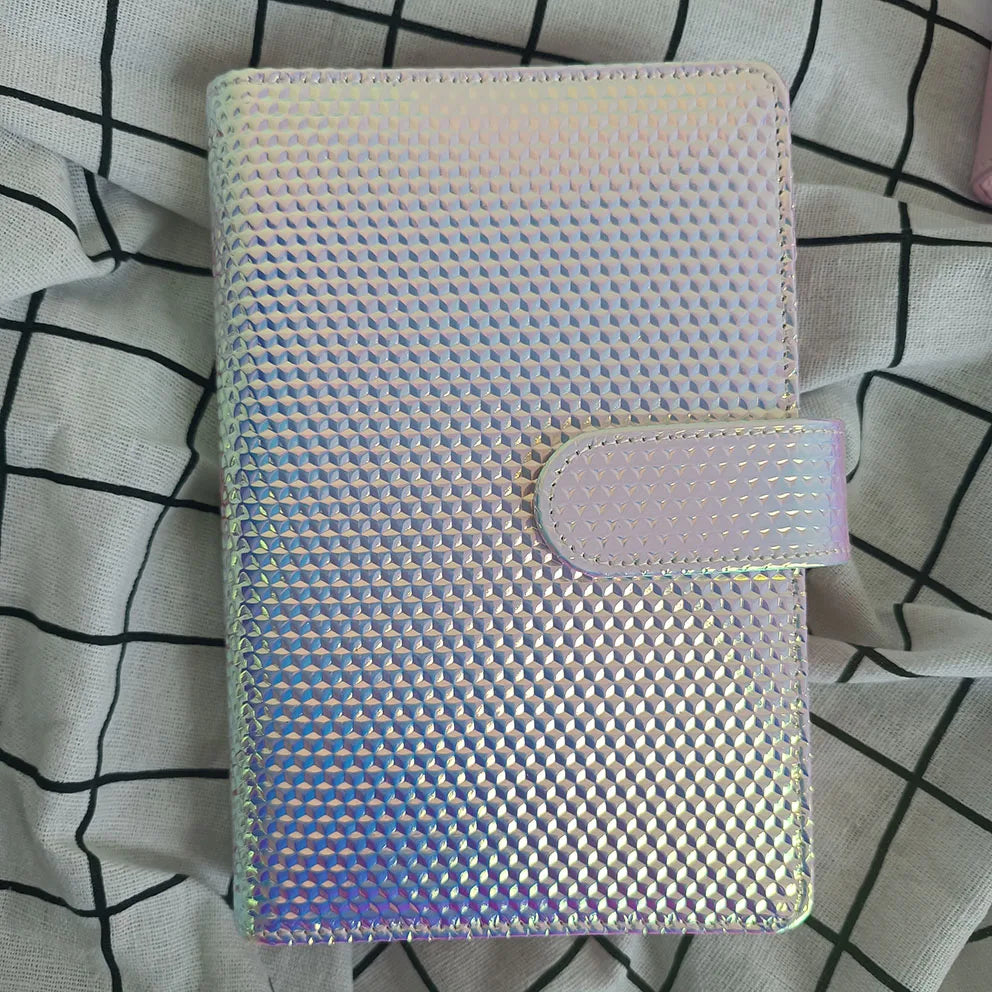 New Arrival Factory Bling Laser Gift A6 Binder Cash Envelopes Holographic Binder Budget Kids Budget Binder
