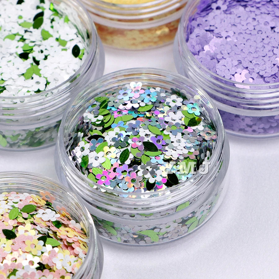 Specialty Macaron Matte Color Glitter in Flower Shape for Nail Art Crafts Snow Globe Christmas Decoration Chunky Glitters