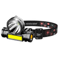 Helius Running Hiking Fishing Camping Outdoor Head-mounted Cob Rechargeable USB Waterproof Led Torch Flashlight Headlamp