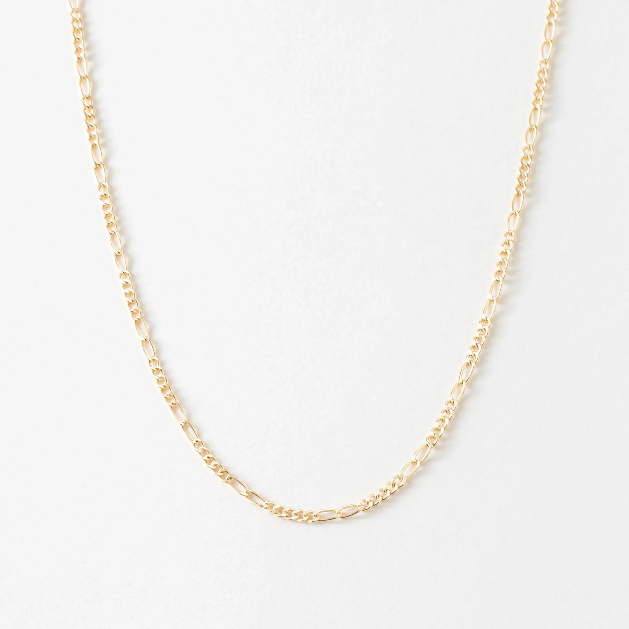 LOZRUNVE 925 Sterling Silver Slim Infinity Figaro Chain Necklace Gold Plated